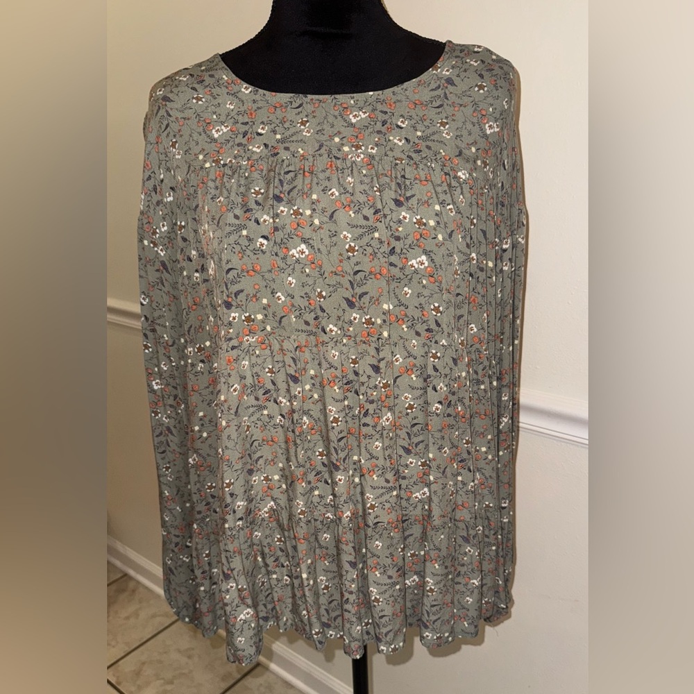 Boho Floral Swing Tunic Top - Picture 2 of 5